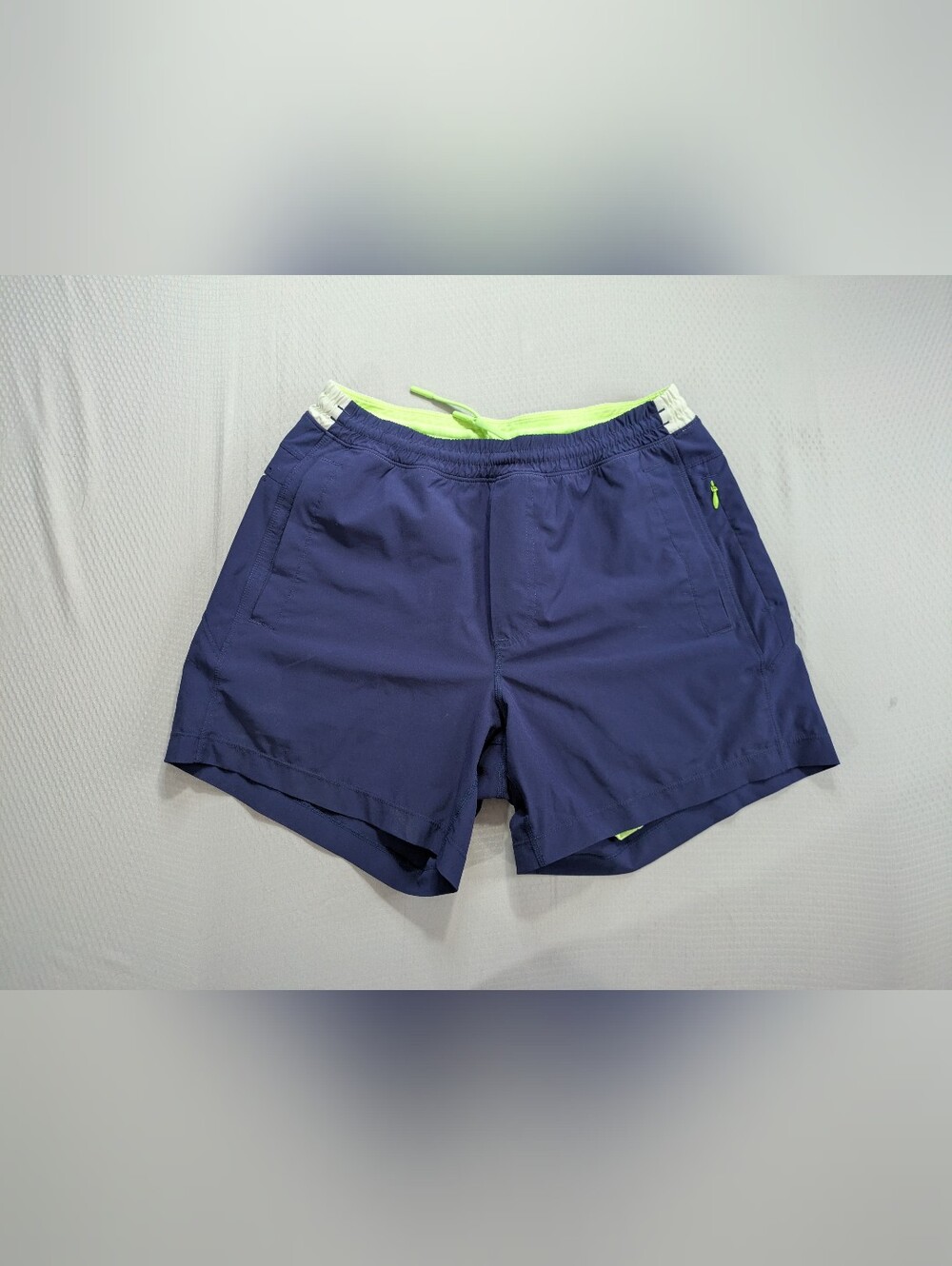 Birddogs Boomstick Lined Shorts Zip Pockets Mens Medium Navy Blue Inseam 5.5"